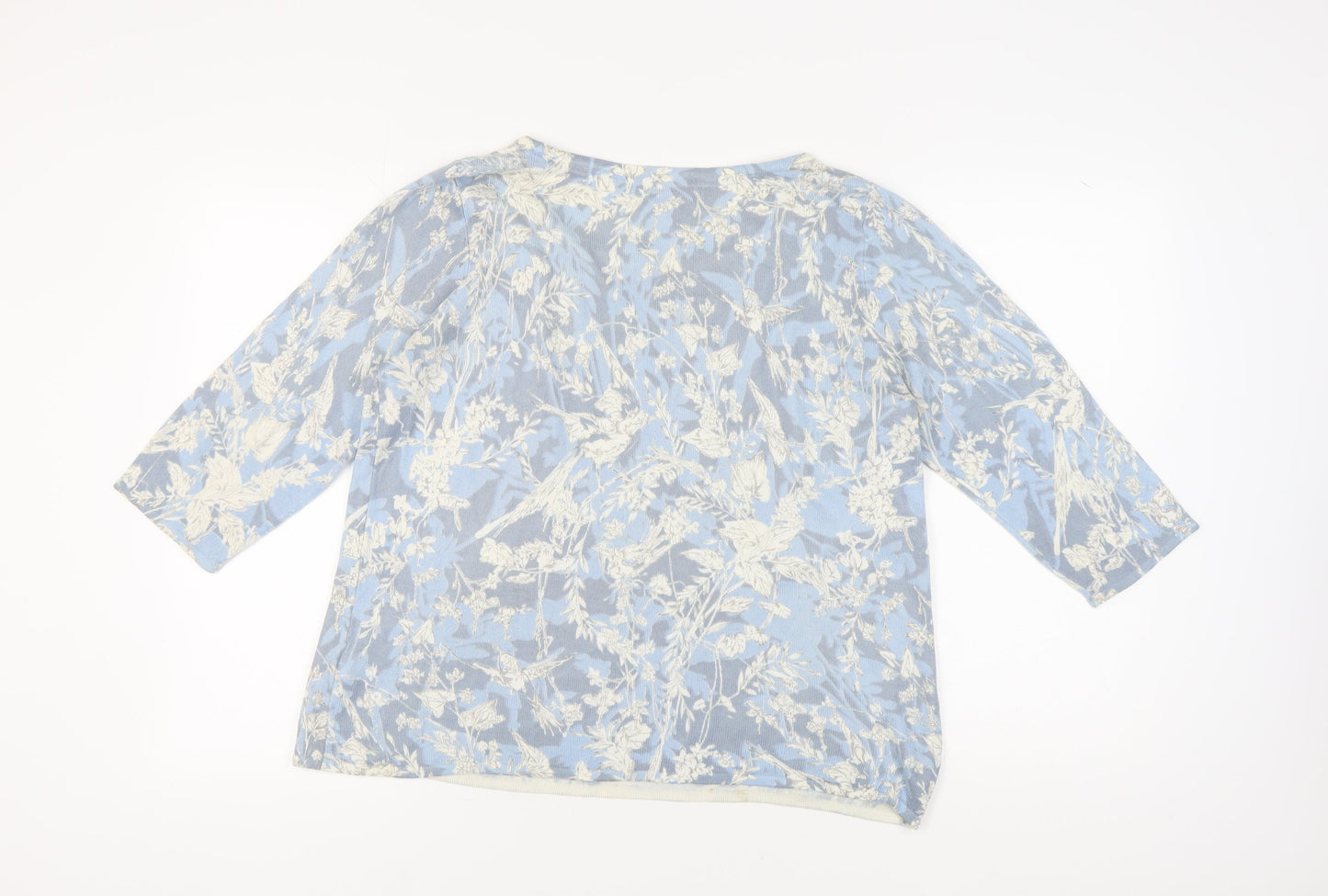 Marks and Spencer Women's Blue Floral Pullover Jumper Size 16