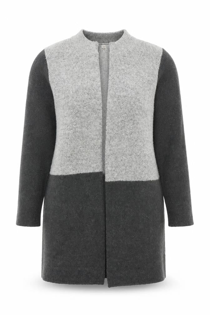 Cotton Traders Women's Grey Long Sleeve Open Front Cardigan Size 16