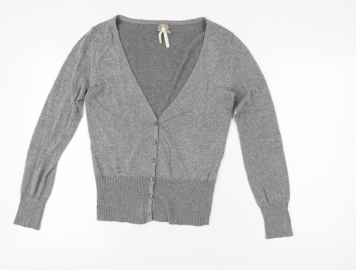 Next Women's Grey V-Neck Cardigan, UK Size 10