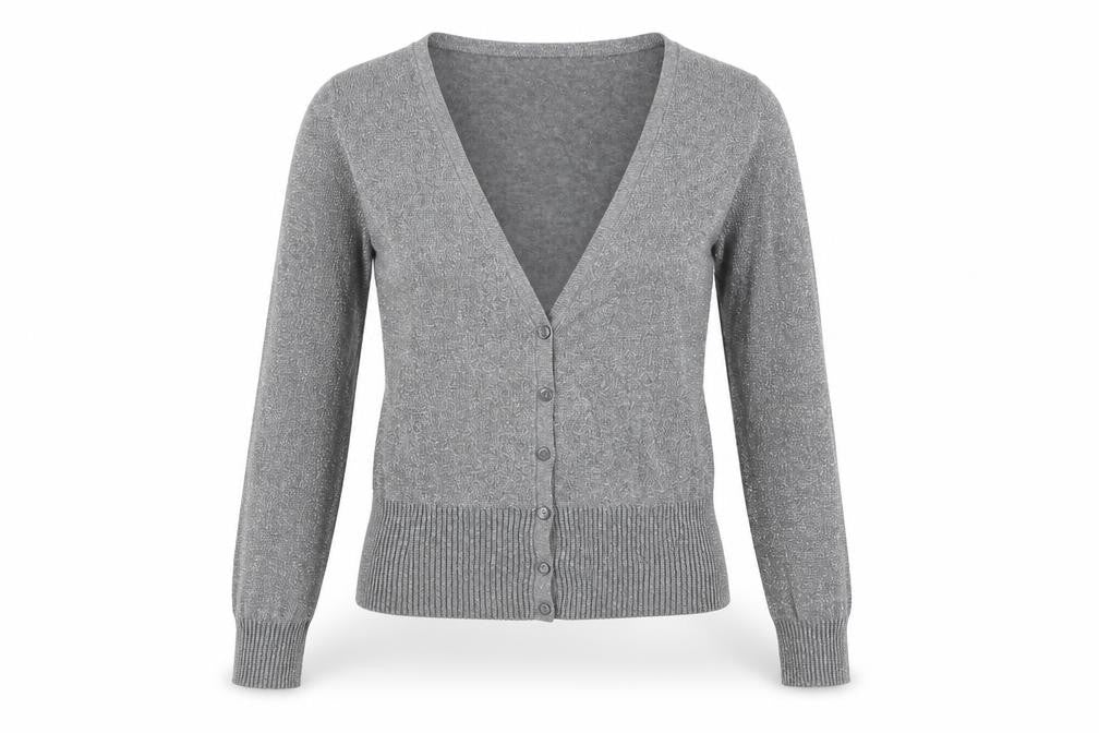 Next Women's Grey V-Neck Cardigan, UK Size 10