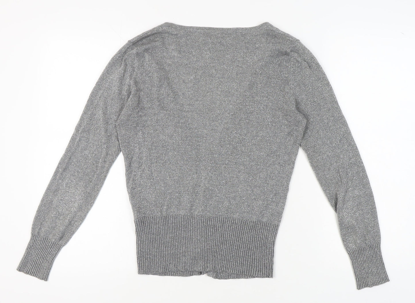 Next Women's Grey V-Neck Cardigan, UK Size 10