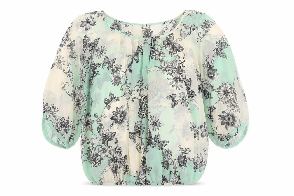 k&d London Women's Multicoloured 3/4 Sleeve Top