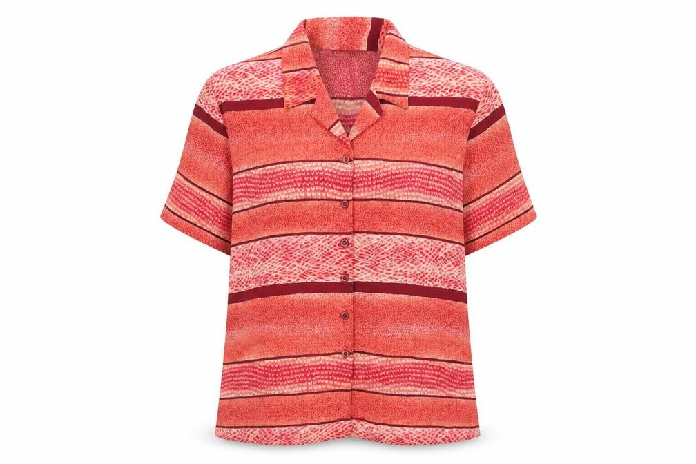 Bonmarché Red Striped Button-Up Shirt Size 20