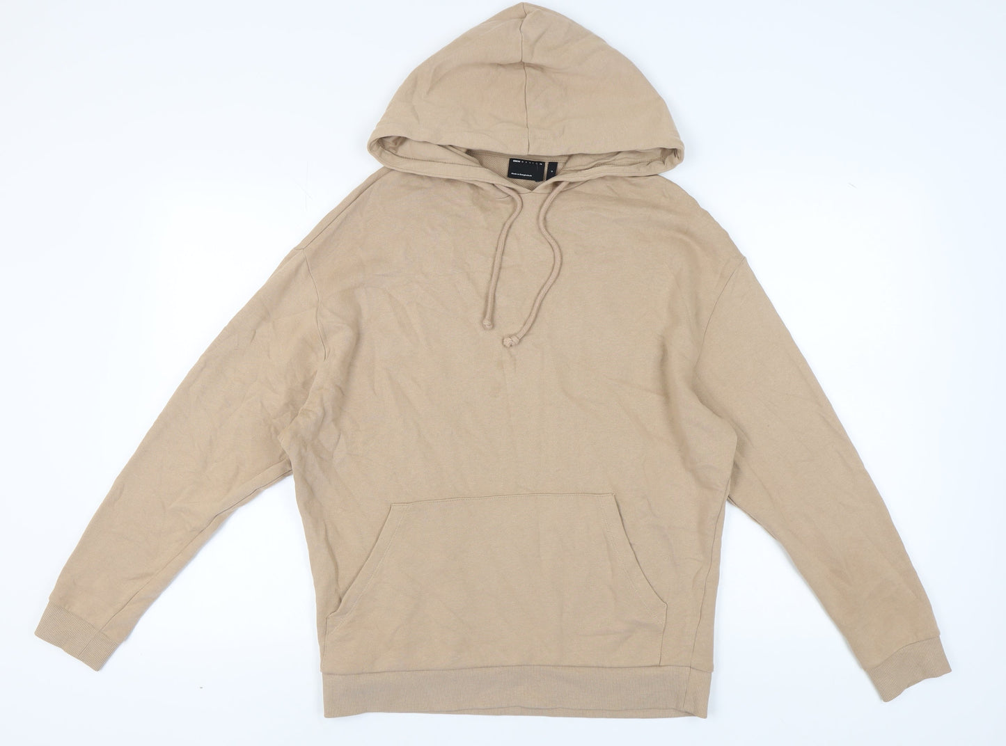 ASOS DESIGN Men's Beige Hoodie S Logo Urban Style