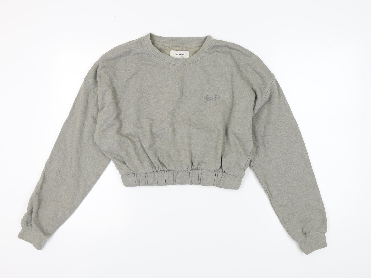 Pull & Bear Women's Grey Sweatshirt, L - Relaxed Fit, Casual