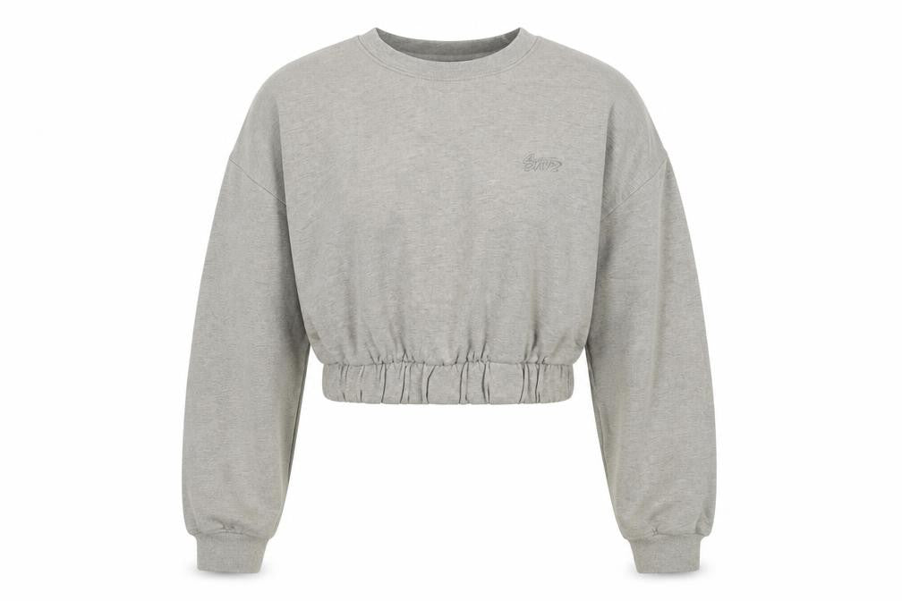Pull & Bear Women's Grey Sweatshirt, L - Relaxed Fit, Casual