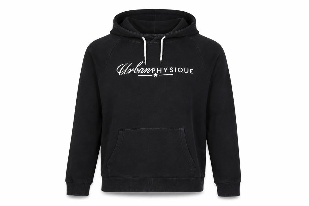 Urban Physique Men's Black Hoodie M Pullover Graphic Logo