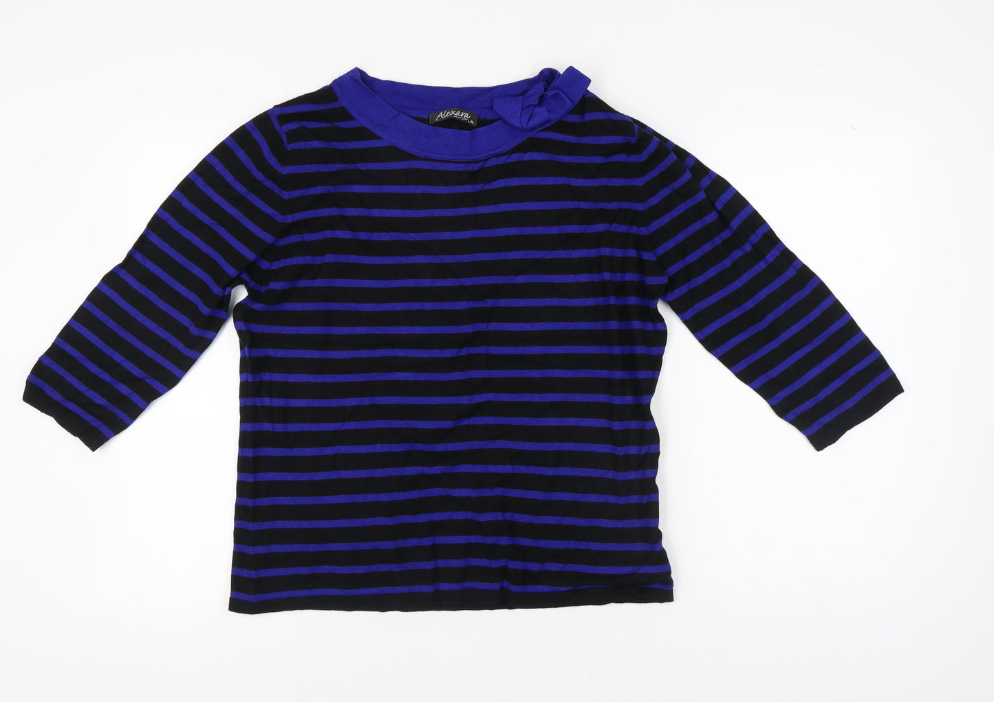 Alexara Women's Black/Blue Striped Jumper L