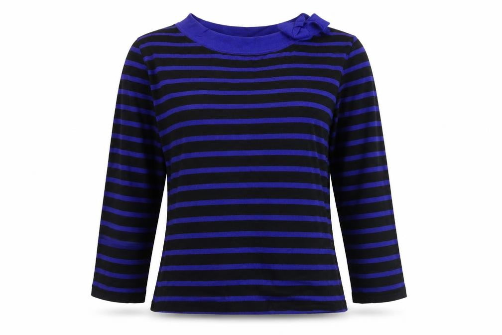 Alexara Women's Black/Blue Striped Jumper L