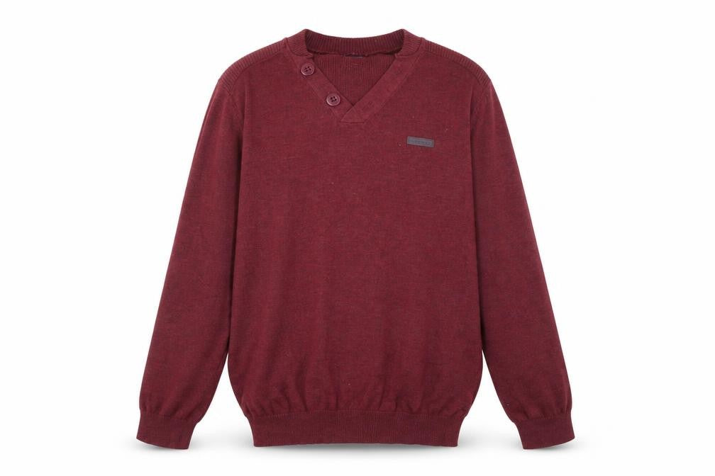 McKenzie Red V-Neck Pullover Jumper Men L