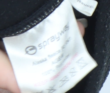 Close-up detail of Sprayway boys’ black fleece jacket, size 6, years
