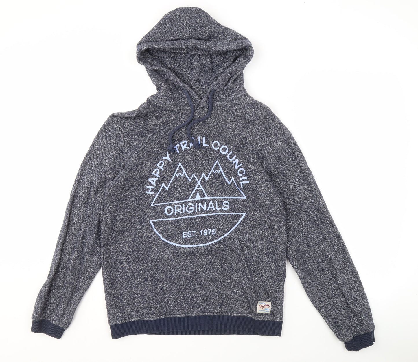 Jack & Jones Men's Blue Pullover Hoodie, Size S, Logo Style