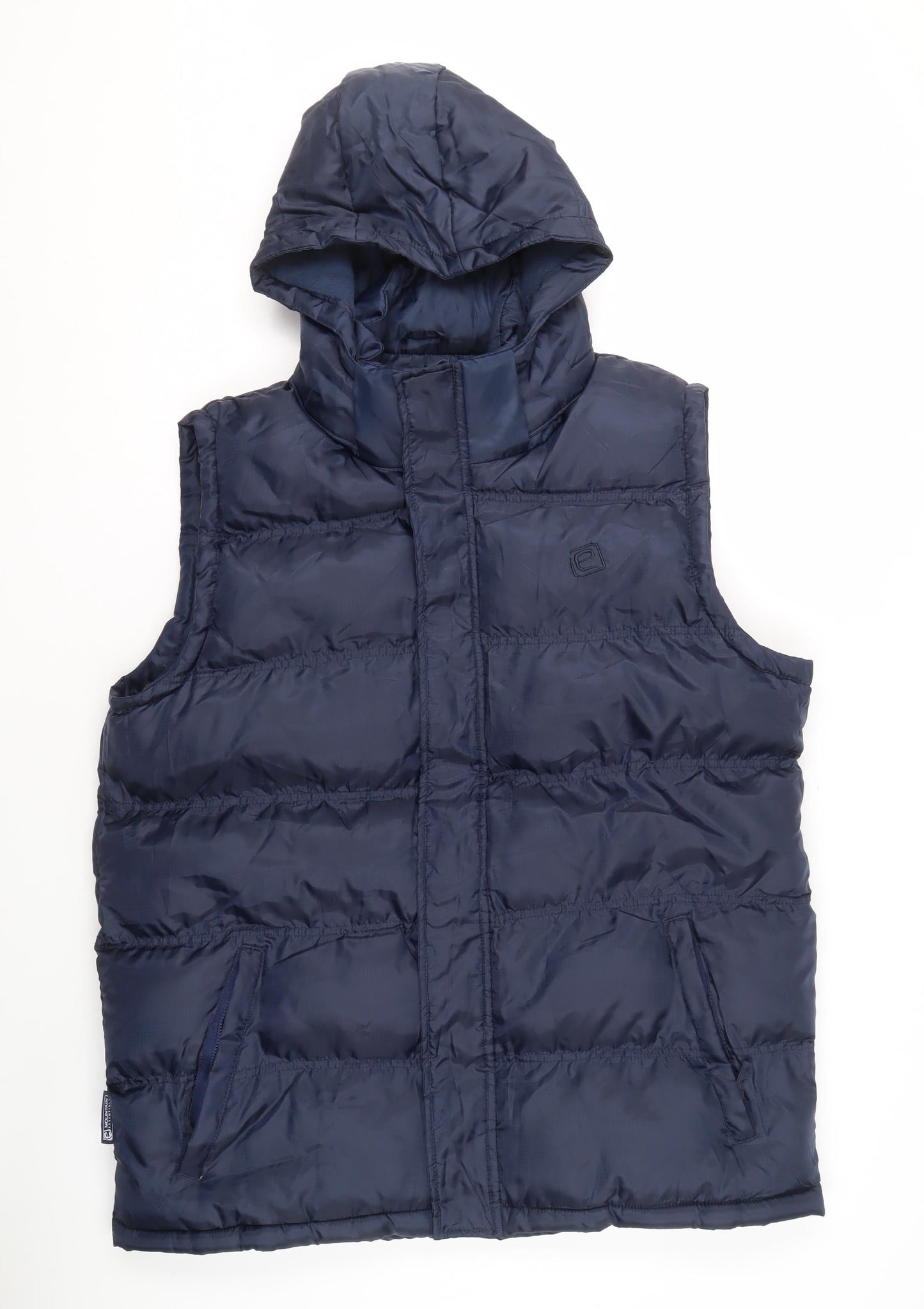 Mountain Essentials Men's Blue Hooded Puffer Jacket L