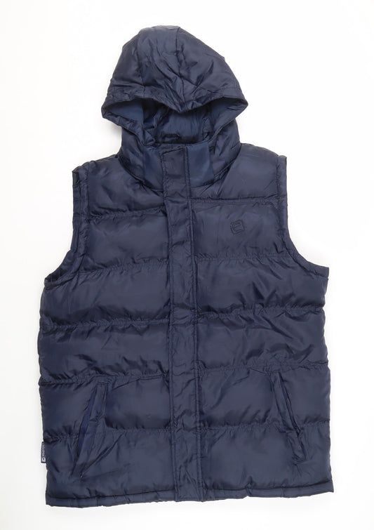 Mountain Essentials Men's Blue Hooded Puffer Jacket L