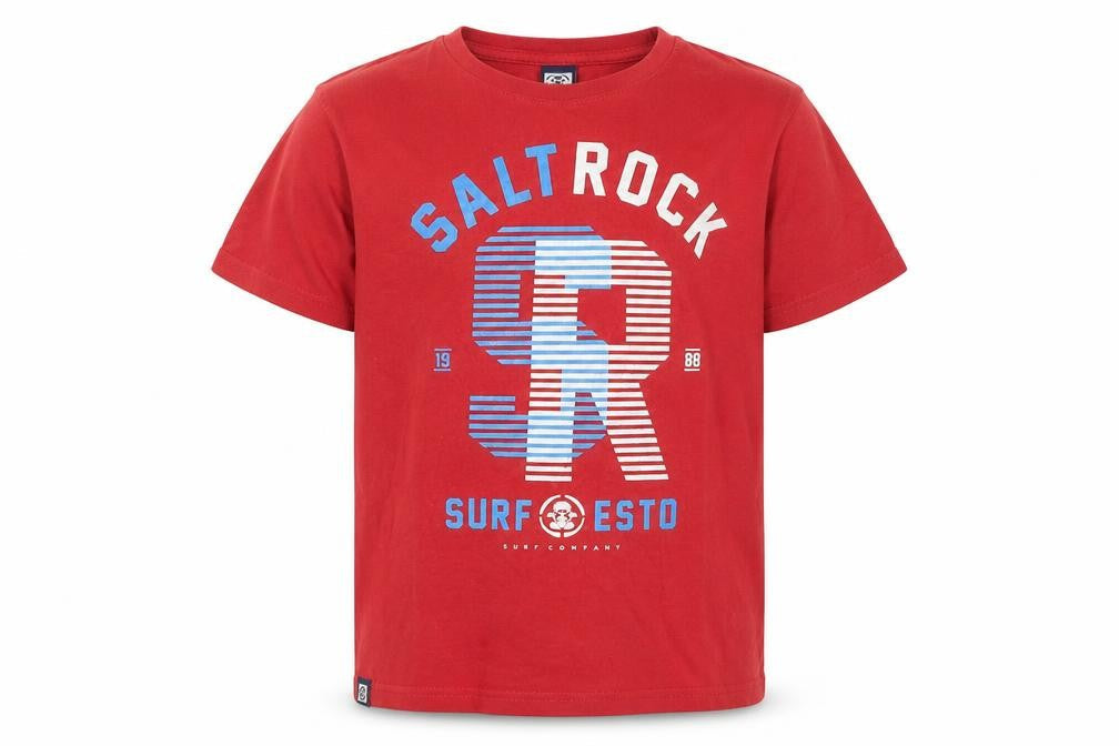 Saltrock Boys Red Graphic T-Shirt 9-10 Years Crew Neck