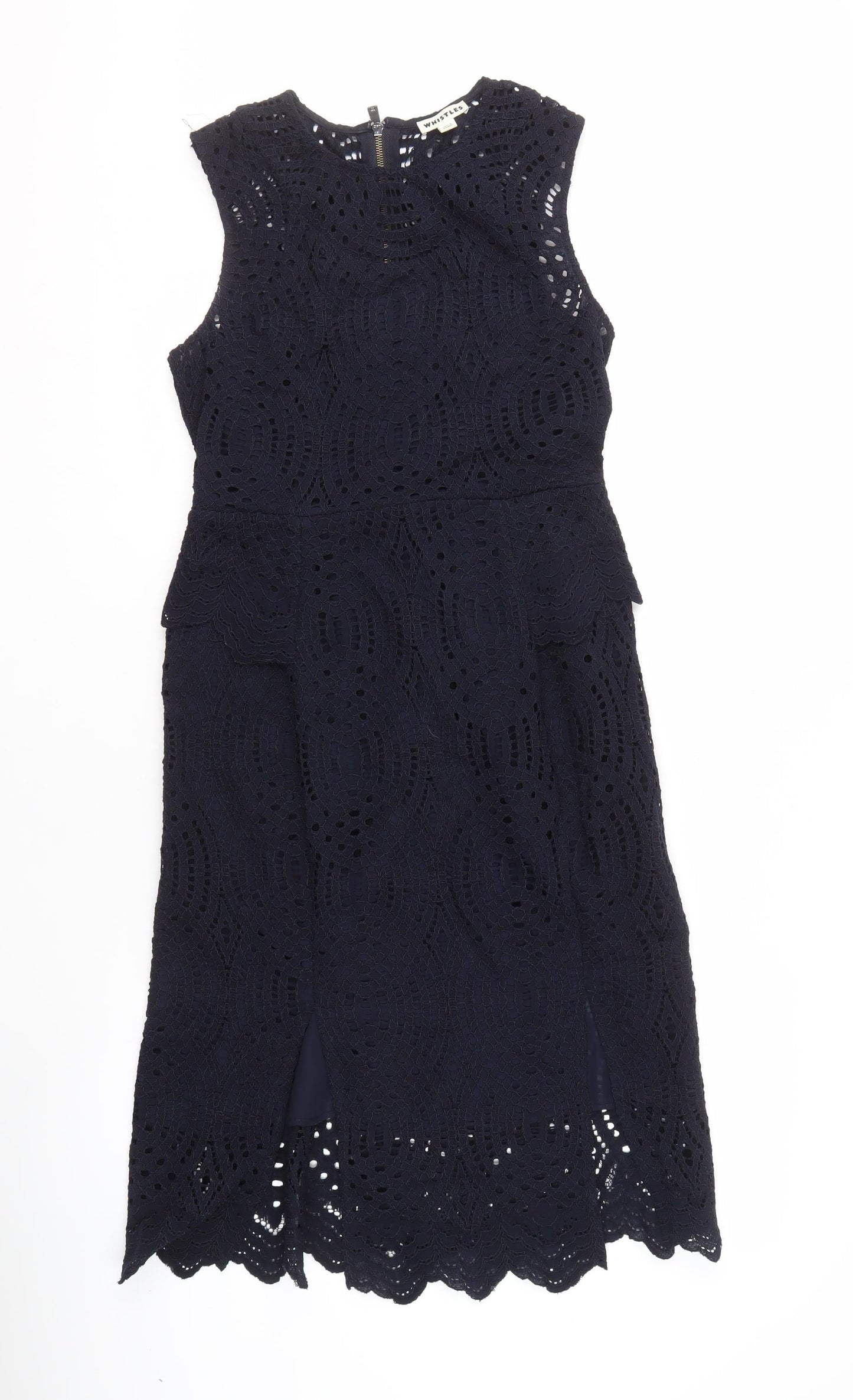 Whistles Women's Black A-Line Lace Dress Size 10