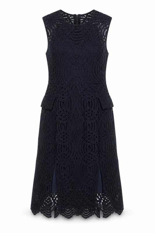 Whistles Women's Black A-Line Lace Dress Size 10