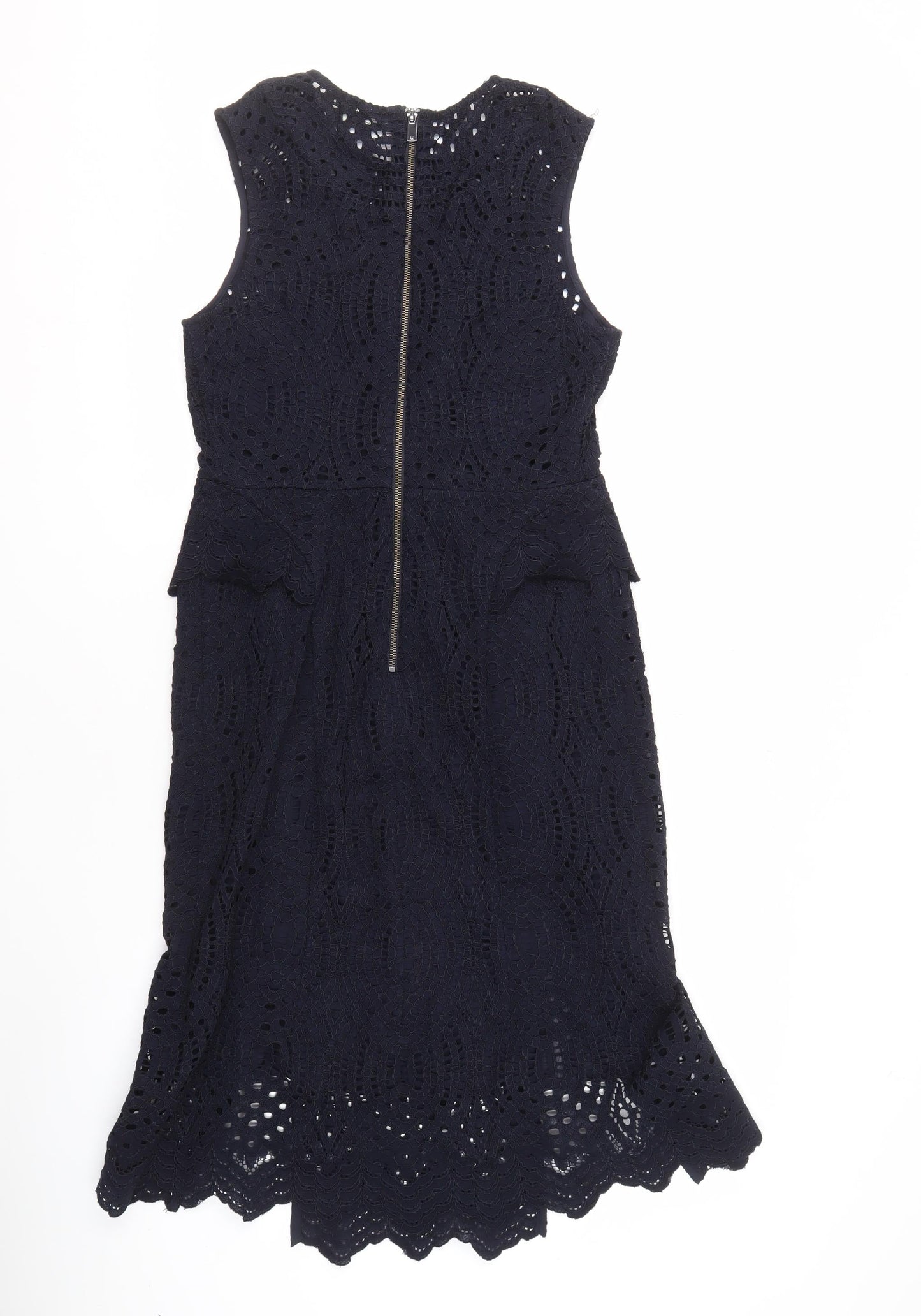 Whistles Women's Black A-Line Lace Dress Size 10