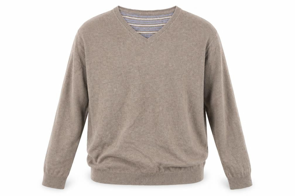 Jeff Banks Men's Brown V-Neck Cotton Pullover L