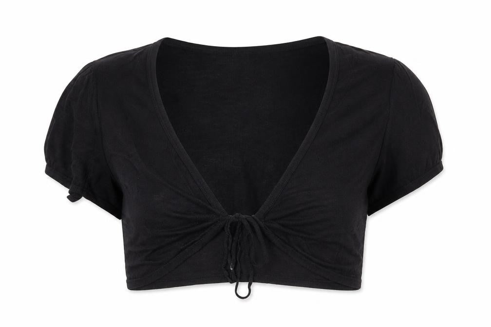 Laura Ashley Women's Black Shrug, Size 16, V-Neck