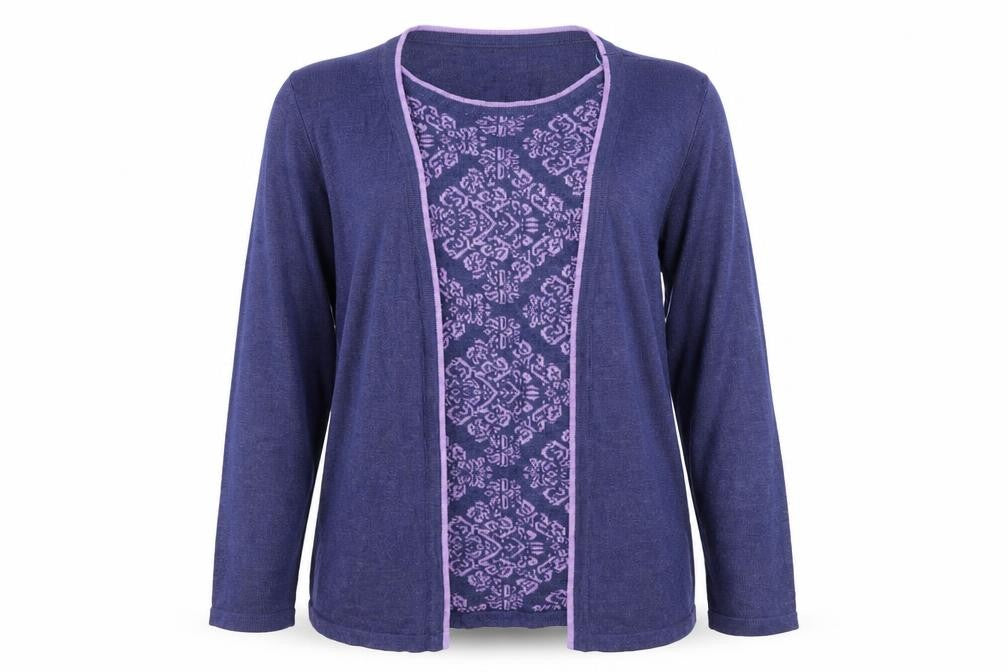 Honor Millburn Women's Blue Geometric Cardigan L