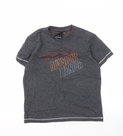 Additional front view of Fila boys’ grey logo t-shirt, short sleeve, size L