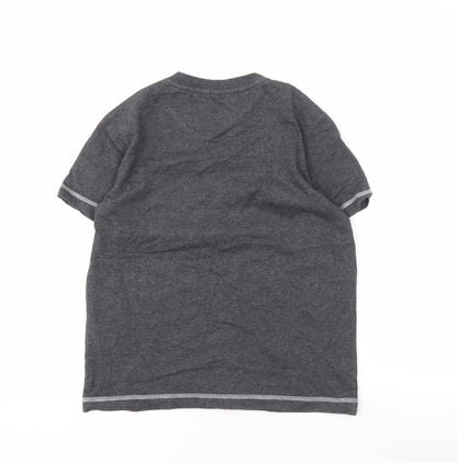 Back view of Fila boys’ grey logo t-shirt, short sleeve, size L