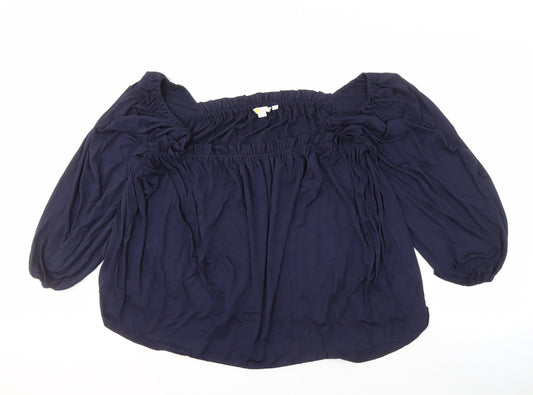 Boden Women's Blue Tunic Blouse, Size 18, 3/4 Sleeve