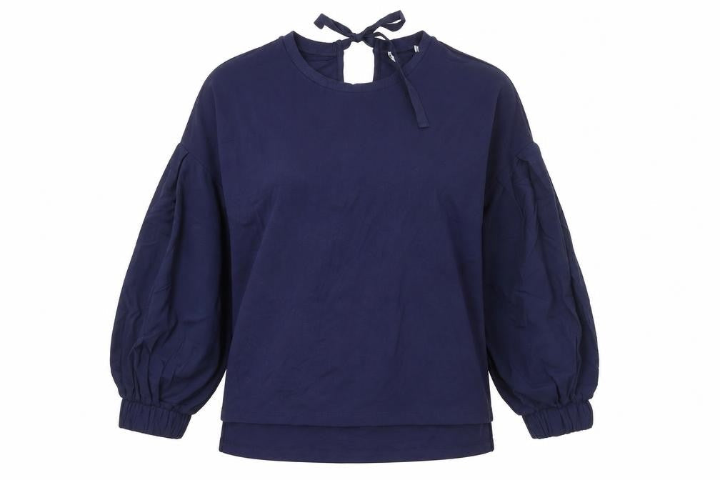 Jaeger Women's Navy Balloon Sleeve Blouse Size 10