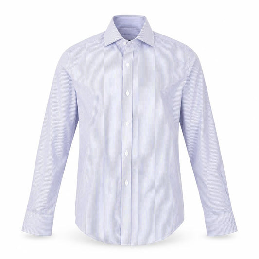 Jeff Banks Men's Blue Striped Shirt, 14.5, Regular Fit