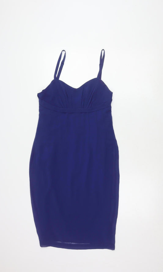 Louche Women's Blue Short Slip Dress, Size 12