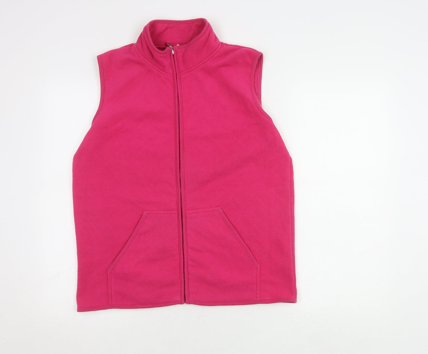 Jumper Women's Pink Sleeveless Waistcoat, Size M, Full Zip
