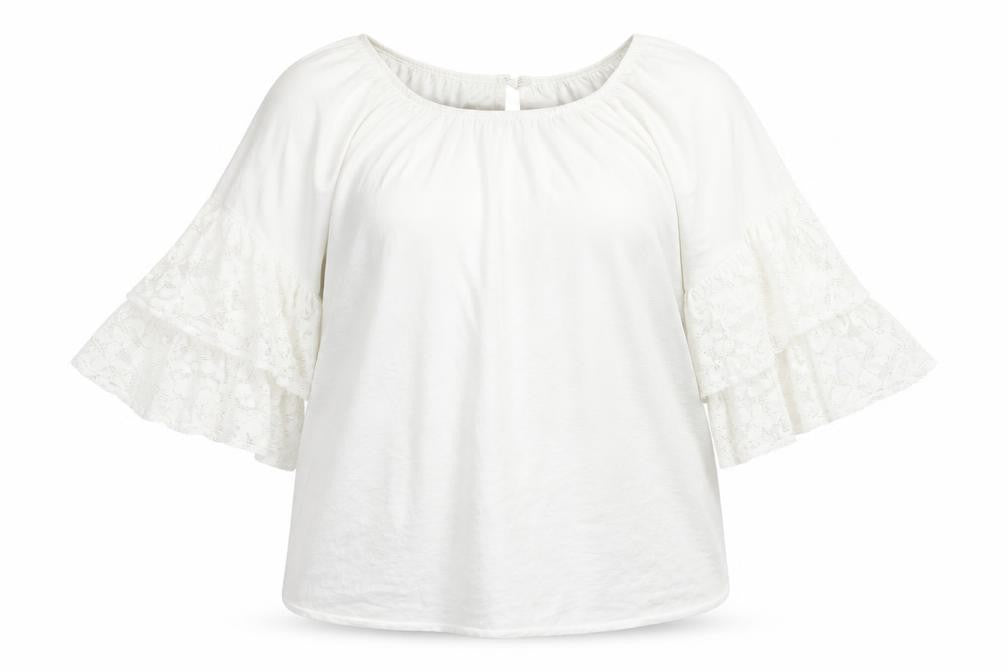 Bellambra Women's White Flared Sleeve Top XL