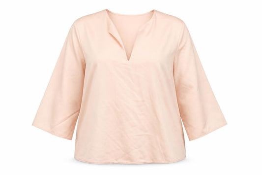 Marks and Spencer Women's Pink Blush Autograph 3/4 Sleeve V-Neck Blouse