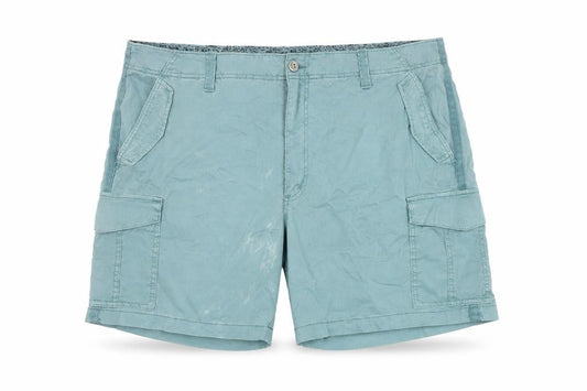 Front view of Marks & Spencer Men's Blue Cargo Shorts, size 24