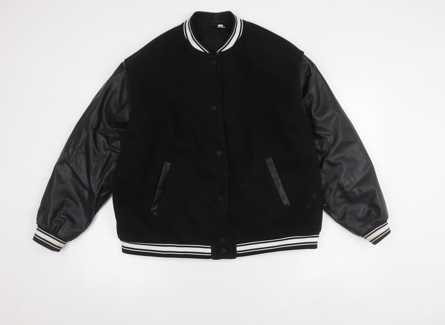 H&M Men's Black Varsity Jacket M Casual Wear