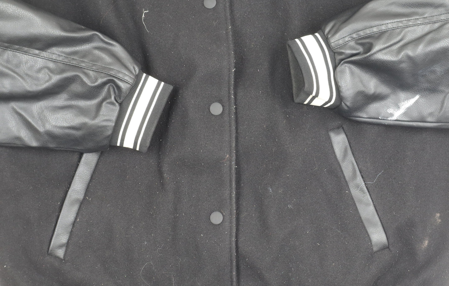 H&M Men's Black Varsity Jacket M Casual Wear