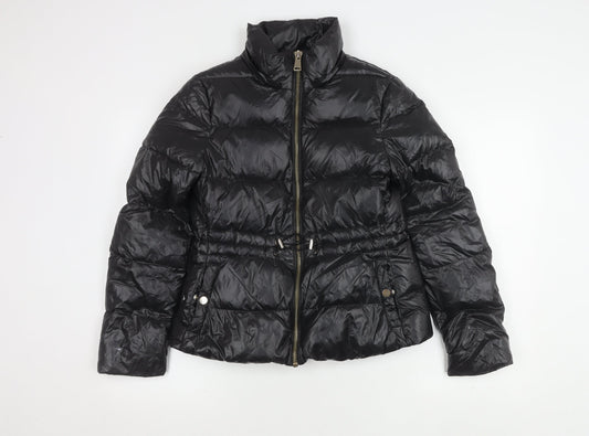 Zara Women's Black Puffer Jacket Size S for Winter