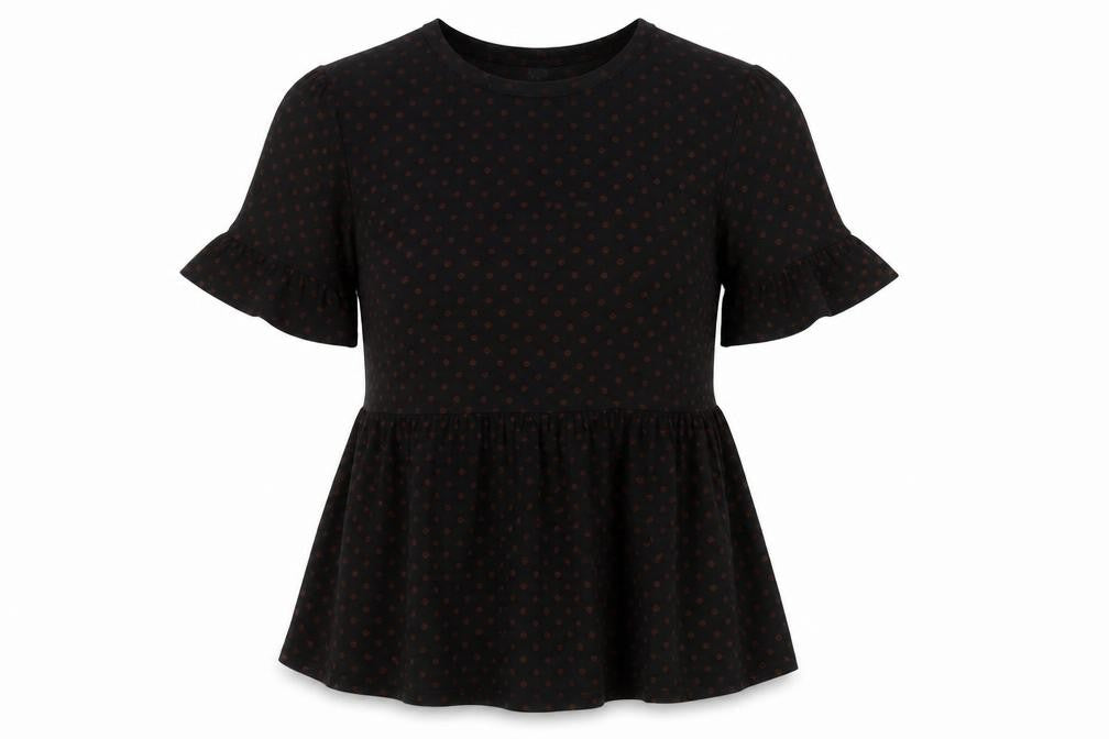 New Look Women's Black Polka Dot Top Size 12