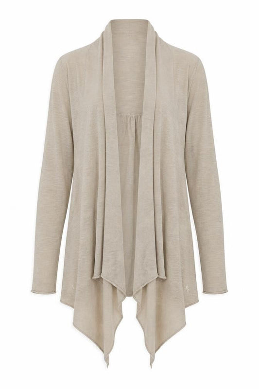 La Redoute Beige Open Front Cardigan Women Size 12 Long Sleeve