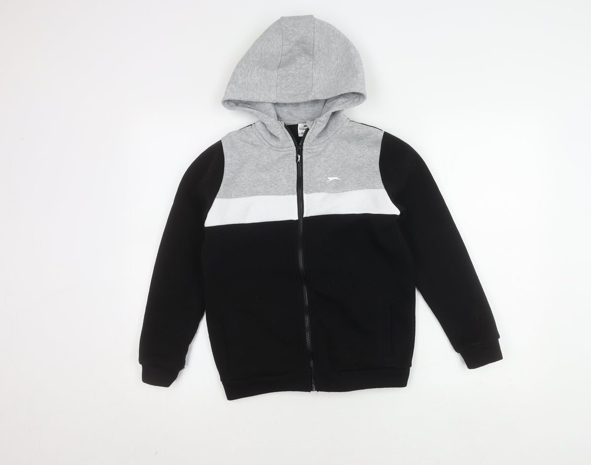 Slazenger Boys' Black Basic Jacket, Hooded, 11-12 Years