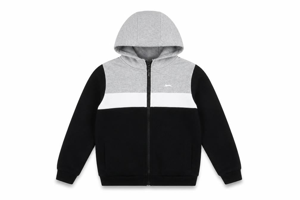 Slazenger Boys' Black Basic Jacket, Hooded, 11-12 Years
