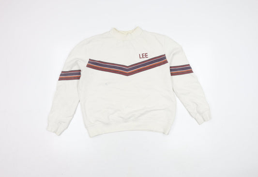 Lee Women's White Cotton Pullover Sweatshirt Size S