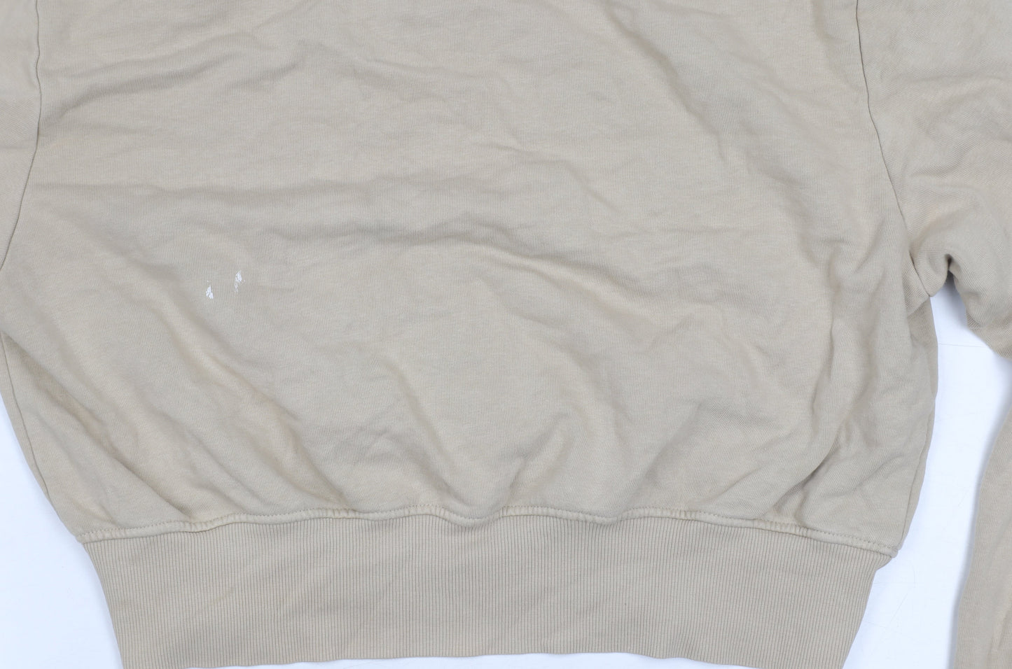 Collusion Women's Beige Cropped Crew Neck Jumper Size 12