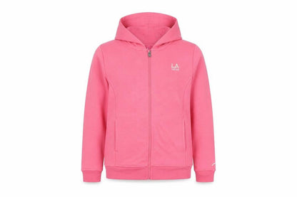 Front view of LA Gear girls’ pink hooded basic jacket 13 years