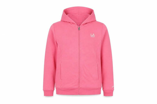 Front view of LA Gear girls’ pink hooded basic jacket 13 years