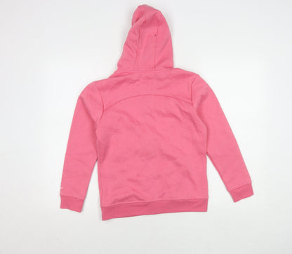 Back view of LA Gear girls’ pink hooded basic jacket 13 years
