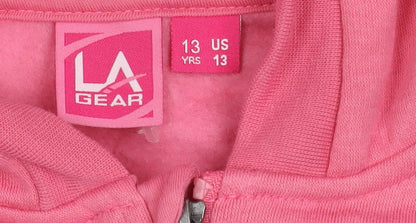 Additional view of LA Gear girls’ pink hooded basic jacket 13 years