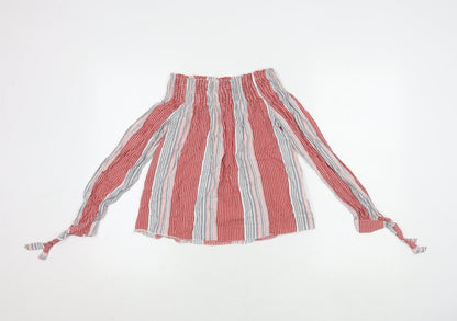 Additional front view of Nobody's Child Women's Striped Off Shoulder Top