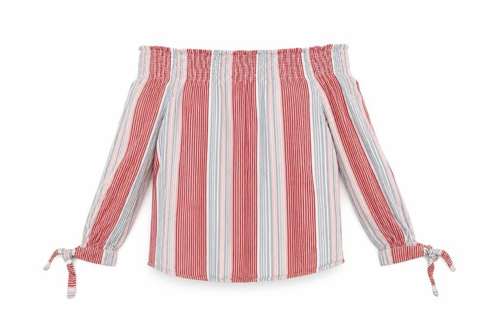 Nobody's Child Women's Striped Off Shoulder Top